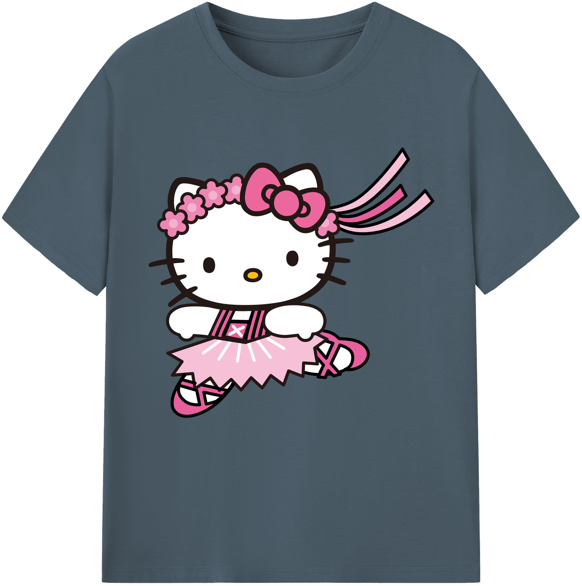 （画像用） Hello Kitty ハローキティ 綿100％半袖Tシャツ（フロントプリント）
